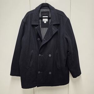 Old Navy Men's Double-Breasted Black Peacoat